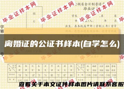 离婚证的公证书样本(自学怎么)缩略图