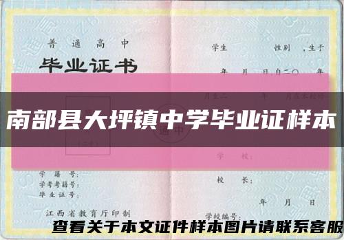 南部县大坪镇中学毕业证样本缩略图