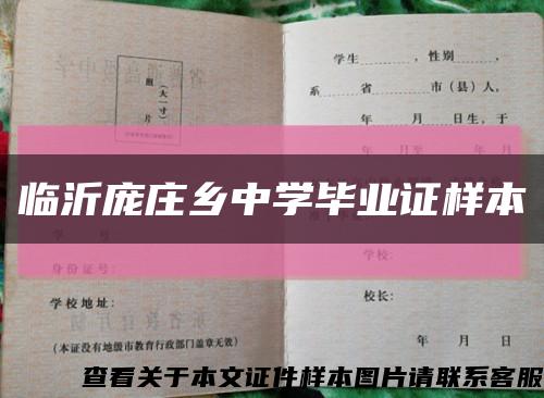 临沂庞庄乡中学毕业证样本缩略图