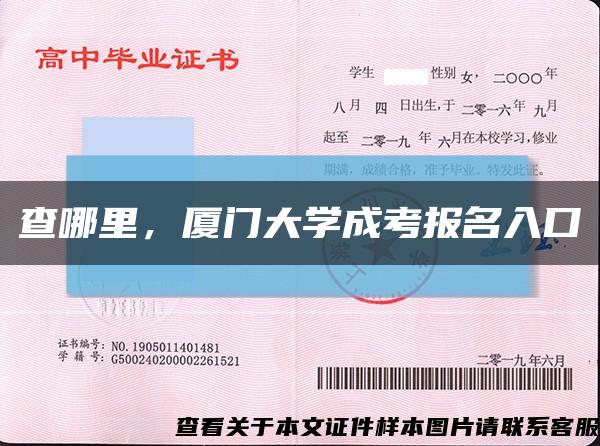 查哪里，厦门大学成考报名入口缩略图