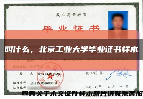 叫什么，北京工业大学毕业证书样本缩略图