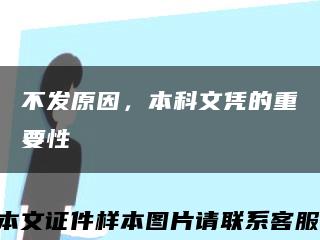 不发原因，本科文凭的重要性缩略图