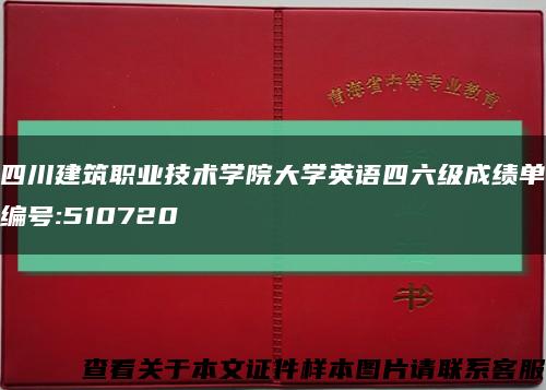 四川建筑职业技术学院大学英语四六级成绩单编号:510720缩略图