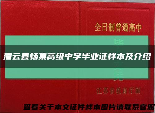 灌云县杨集高级中学毕业证样本及介绍缩略图