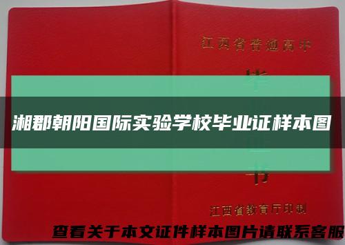 湘郡朝阳国际实验学校毕业证样本图缩略图