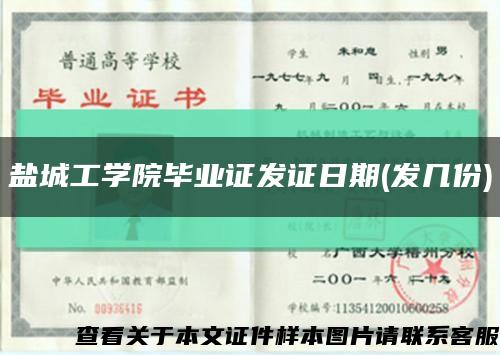 盐城工学院毕业证发证日期(发几份)缩略图