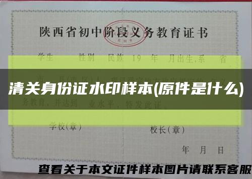 清关身份证水印样本(原件是什么)缩略图