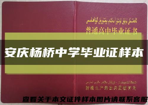 安庆杨桥中学毕业证样本缩略图