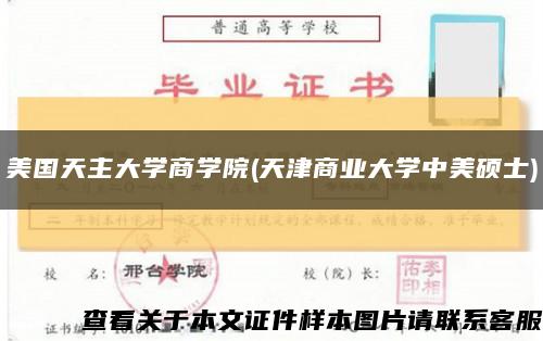 美国天主大学商学院(天津商业大学中美硕士)缩略图