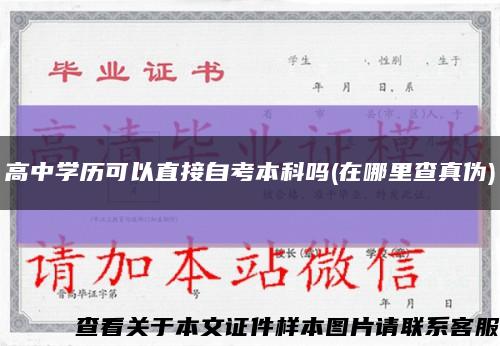 高中学历可以直接自考本科吗(在哪里查真伪)缩略图