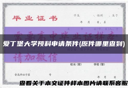 爱丁堡大学预科申请条件(原件哪里查到)缩略图