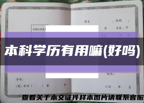 本科学历有用嘛(好吗)缩略图