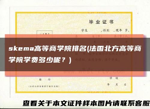 skema高等商学院排名(法国北方高等商学院学费多少呢？)缩略图