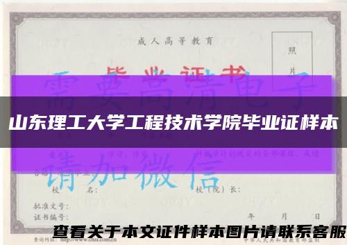 山东理工大学工程技术学院毕业证样本缩略图