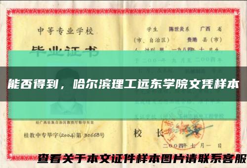 能否得到，哈尔滨理工远东学院文凭样本缩略图