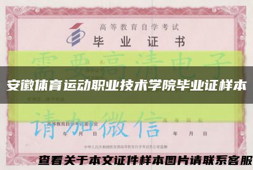 安徽体育运动职业技术学院毕业证样本缩略图