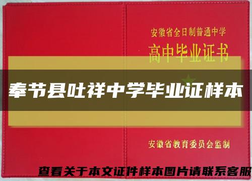 奉节县吐祥中学毕业证样本缩略图