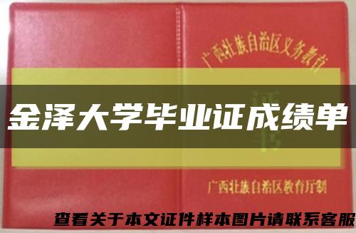 金泽大学毕业证成绩单缩略图