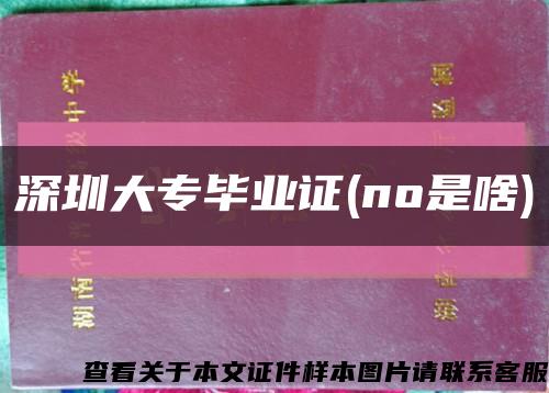 深圳大专毕业证(no是啥)缩略图