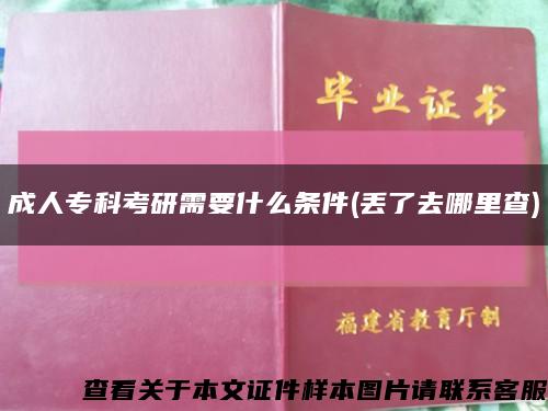 成人专科考研需要什么条件(丢了去哪里查)缩略图