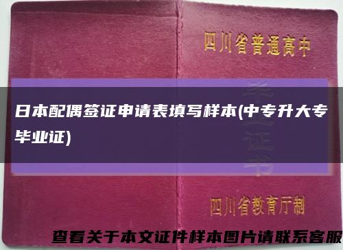 日本配偶签证申请表填写样本(中专升大专毕业证)缩略图