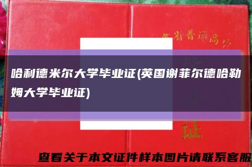 哈利德米尔大学毕业证(英国谢菲尔德哈勒姆大学毕业证)缩略图