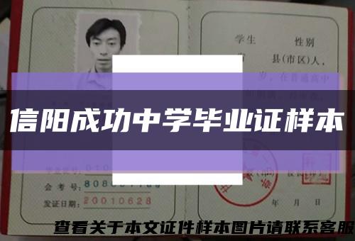 信阳成功中学毕业证样本缩略图