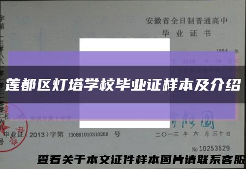 莲都区灯塔学校毕业证样本及介绍缩略图