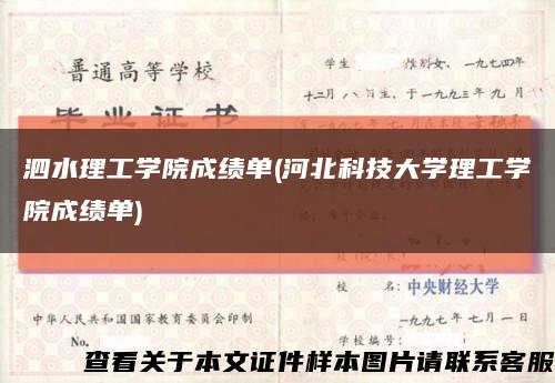 泗水理工学院成绩单(河北科技大学理工学院成绩单)缩略图