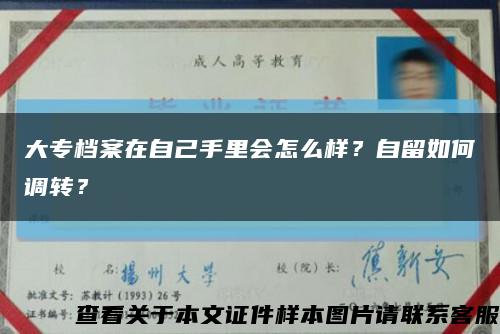 大专档案在自己手里会怎么样？自留如何调转？缩略图