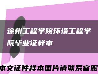 徐州工程学院环境工程学院毕业证样本缩略图