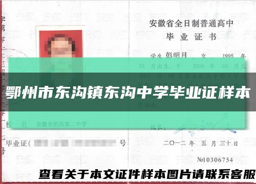 鄂州市东沟镇东沟中学毕业证样本缩略图