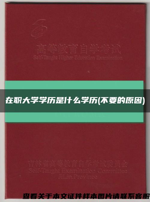 在职大学学历是什么学历(不要的原因)缩略图