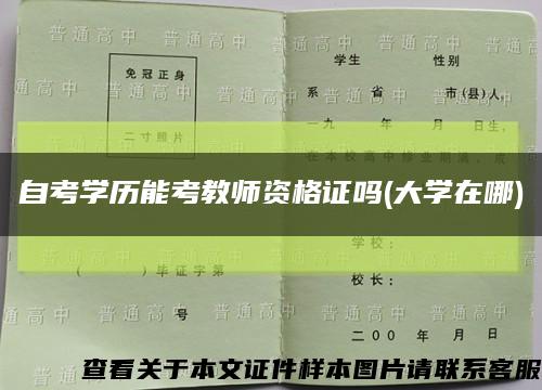 自考学历能考教师资格证吗(大学在哪)缩略图