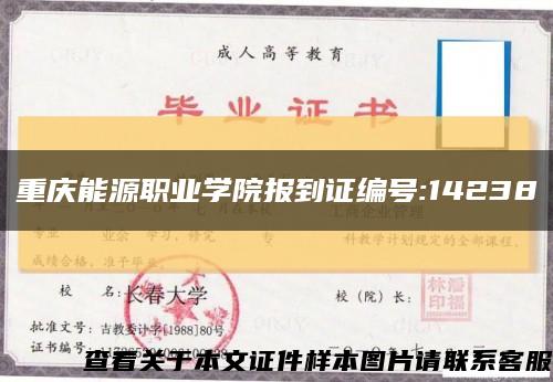 重庆能源职业学院报到证编号:14238缩略图