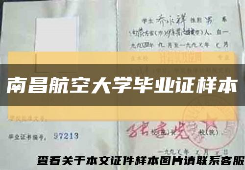 南昌航空大学毕业证样本缩略图