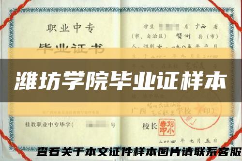 潍坊学院毕业证样本缩略图