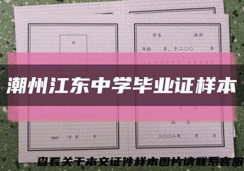 潮州江东中学毕业证样本缩略图