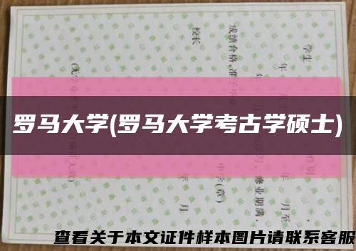 罗马大学(罗马大学考古学硕士)缩略图