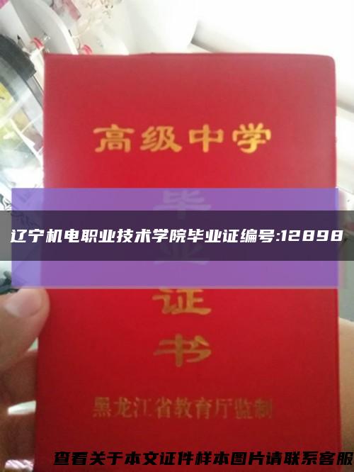 辽宁机电职业技术学院毕业证编号:12898缩略图