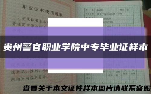 贵州警官职业学院中专毕业证样本缩略图