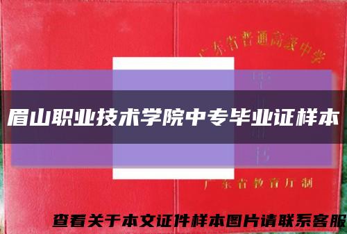 眉山职业技术学院中专毕业证样本缩略图