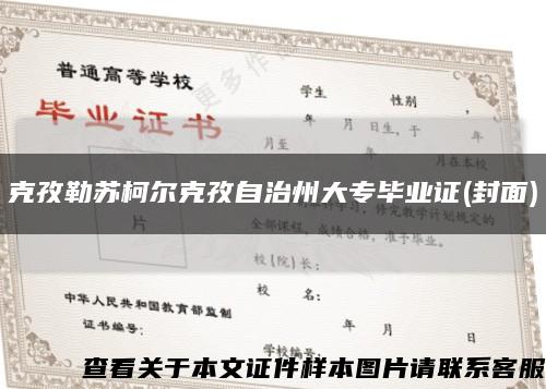 克孜勒苏柯尔克孜自治州大专毕业证(封面)缩略图