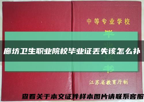 廊坊卫生职业院校毕业证丢失该怎么补缩略图