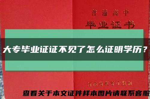 大专毕业证证不见了怎么证明学历？缩略图