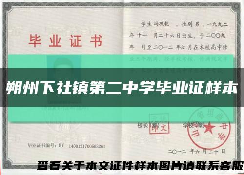 朔州下社镇第二中学毕业证样本缩略图