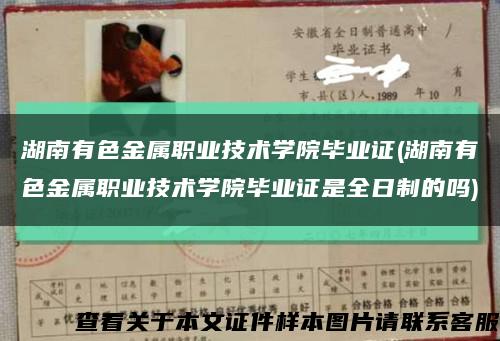 湖南有色金属职业技术学院毕业证(湖南有色金属职业技术学院毕业证是全日制的吗)缩略图