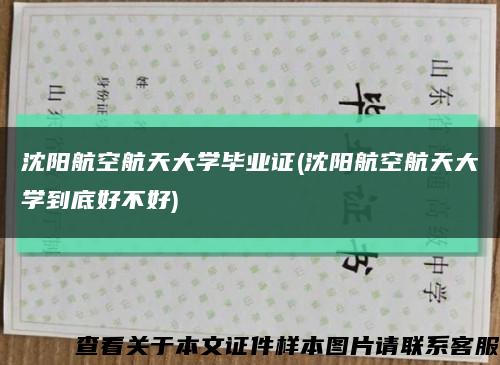 沈阳航空航天大学毕业证(沈阳航空航天大学到底好不好)缩略图