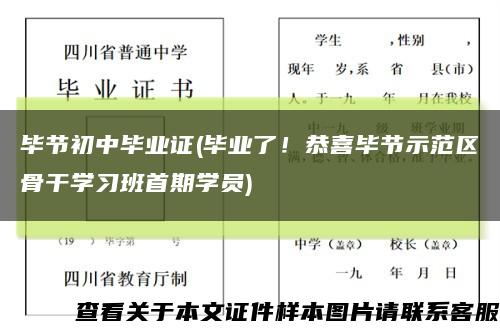 毕节初中毕业证(毕业了！恭喜毕节示范区骨干学习班首期学员)缩略图