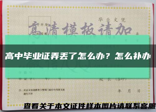 高中毕业证弄丢了怎么办？怎么补办缩略图